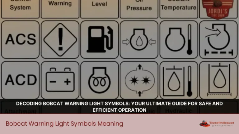 bobcat warning light symbols meaning