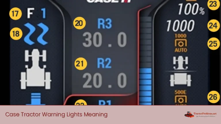 case tractor warning lights meaning